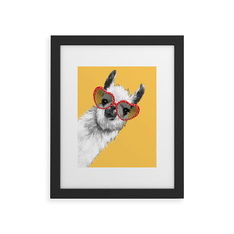 Big Nose Work Fashion Hipster Llama Framed Art Print