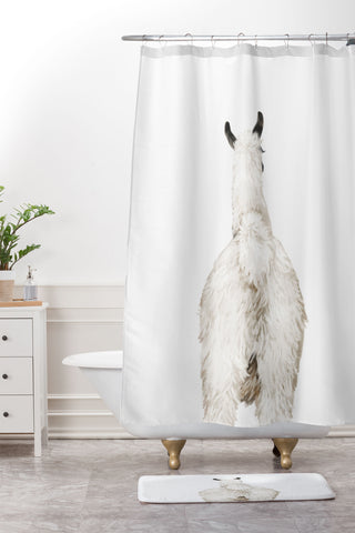Big Nose Work Llama Butt Shower Curtain And Mat