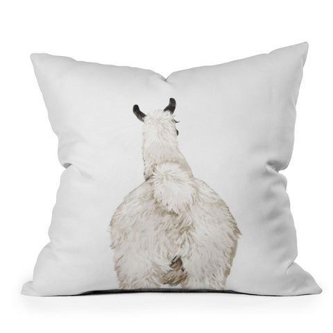 Big Nose Work Llama Butt Throw Pillow