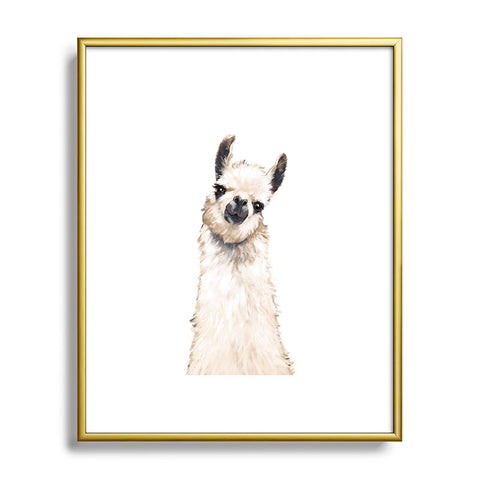 Big Nose Work Llama Portrait Metal Framed Art Print