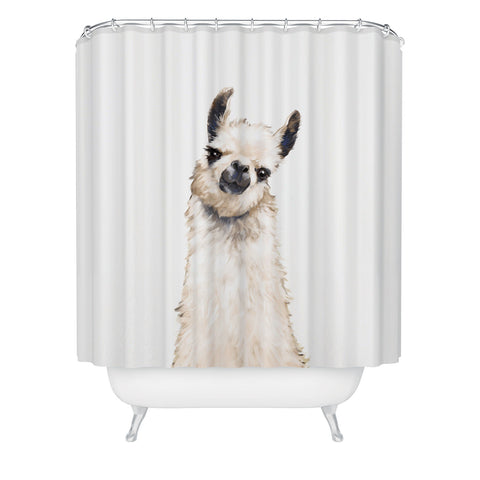 Big Nose Work Llama Portrait Shower Curtain