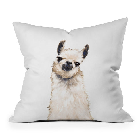 Big Nose Work Llama Portrait Throw Pillow