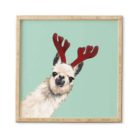 Big Nose Work Llama Reindeer Green Framed Wall Art