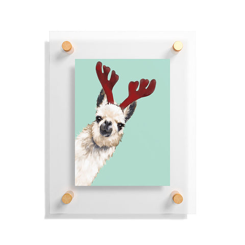 Big Nose Work Llama Reindeer Green Floating Acrylic Print