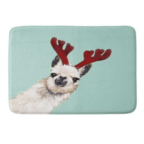 Big Nose Work Llama Reindeer Green Memory Foam Bath Mat