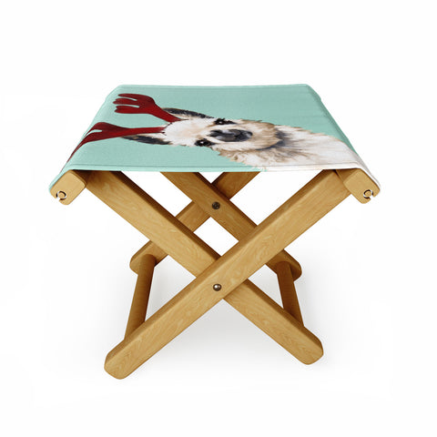 Big Nose Work Llama Reindeer Green Folding Stool