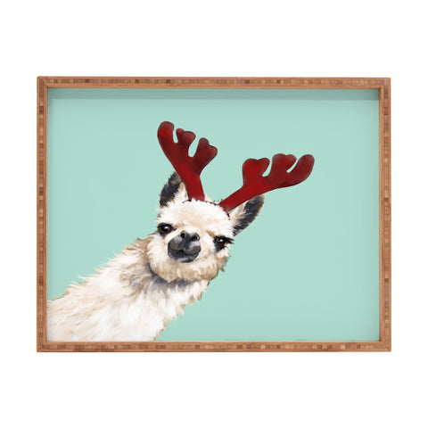 Big Nose Work Llama Reindeer Green Rectangular Tray
