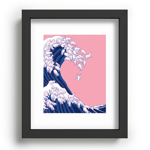 Big Nose Work Llama Waves in Pink Recessed Framing Rectangle