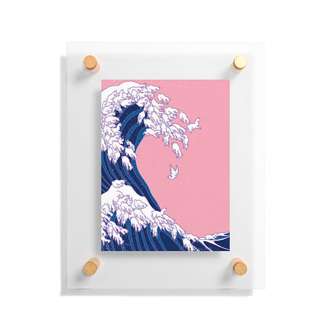 Big Nose Work Llama Waves in Pink Floating Acrylic Print