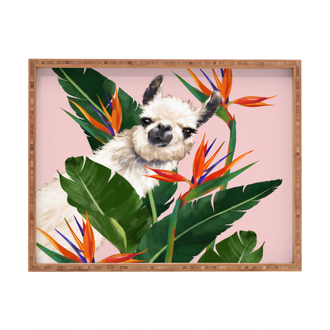 Big Nose Work Llama With Bird of Paradise Rectangular Tray