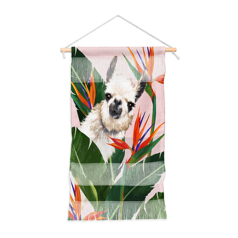 Big Nose Work Llama With Bird of Paradise Wall Hanging Portrait