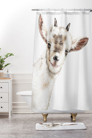 Big Nose Work Oh My Sneaky Goat Shower Curtain And Mat