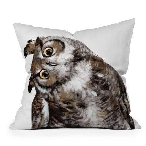 Big Nose Work Owl I Throw Pillow