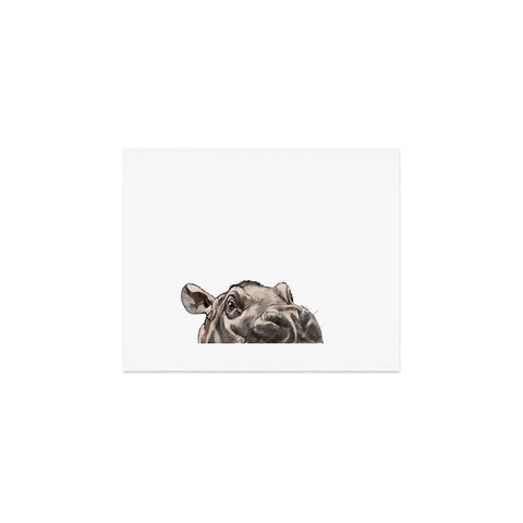 Big Nose Work Peeking Baby Hippo Art Print