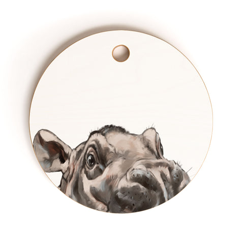 Big Nose Work Peeking Baby Hippo Cutting Board Round