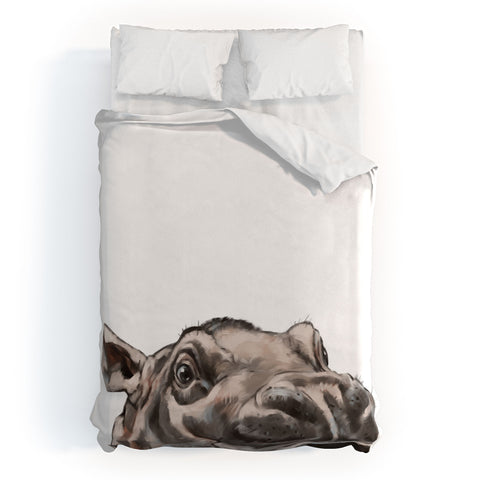 Big Nose Work Peeking Baby Hippo Duvet Cover