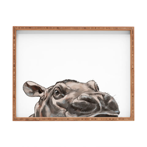 Big Nose Work Peeking Baby Hippo Rectangular Tray
