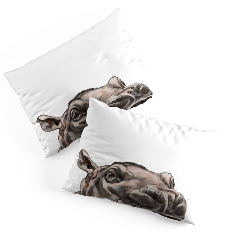Big Nose Work Peeking Baby Hippo Pillow Shams