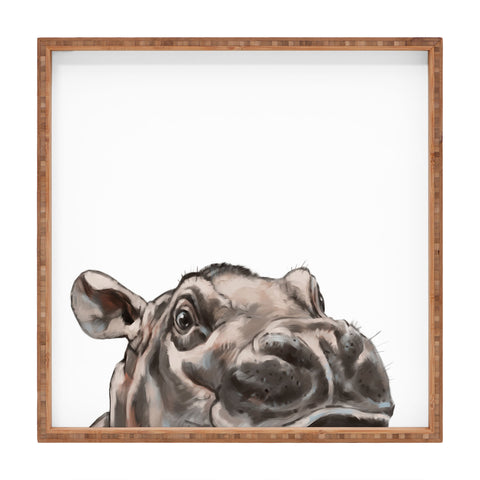 Big Nose Work Peeking Baby Hippo Square Tray