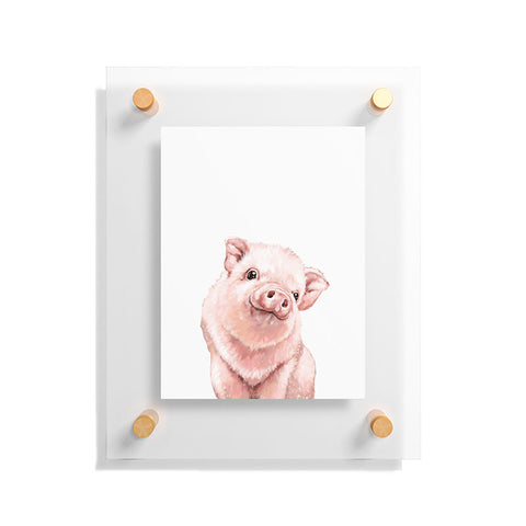 Big Nose Work Pink Baby Pig Floating Acrylic Print