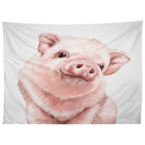 Big Nose Work Pink Baby Pig Tapestry