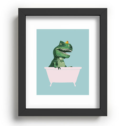 Big Nose Work Playful TRex in Bathtub Recessed Framing Rectangle