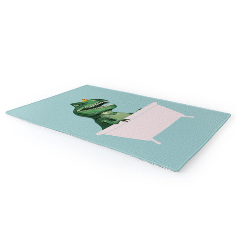 Big Nose Work Playful TRex in Bathtub Area Rug