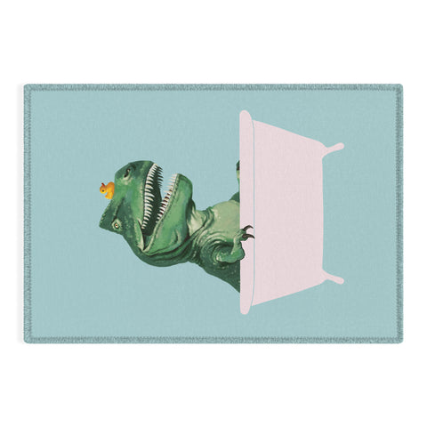 Big Nose Work Playful TRex in Bathtub Outdoor Rug
