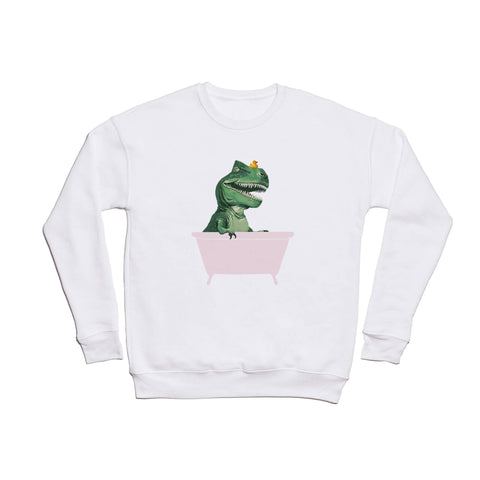 Big Nose Work Playful TRex in Bathtub Crewneck Sweatshirt