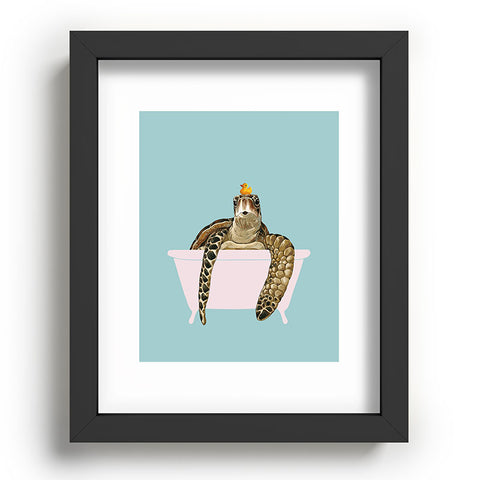 Big Nose Work Sea Turtle in Bathtub Recessed Framing Rectangle