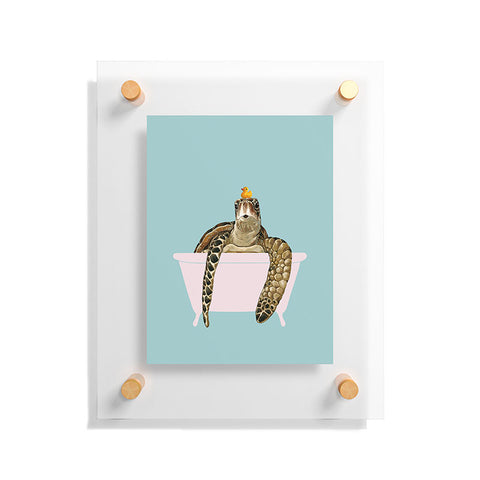 Big Nose Work Sea Turtle in Bathtub Floating Acrylic Print