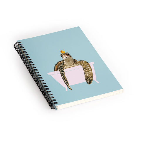 Big Nose Work Sea Turtle in Bathtub Spiral Notebook