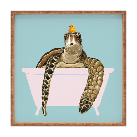 Big Nose Work Sea Turtle in Bathtub Square Tray
