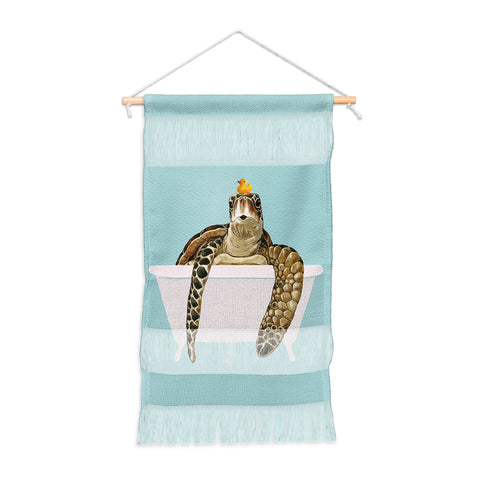 Big Nose Work Sea Turtle in Bathtub Wall Hanging Portrait