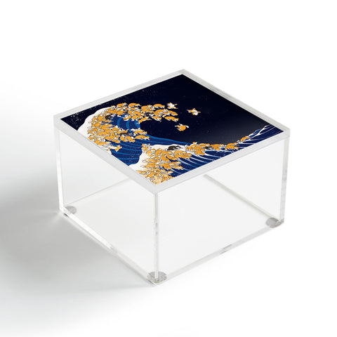 Big Nose Work Shiba Inu Great Wave at Night Acrylic Box