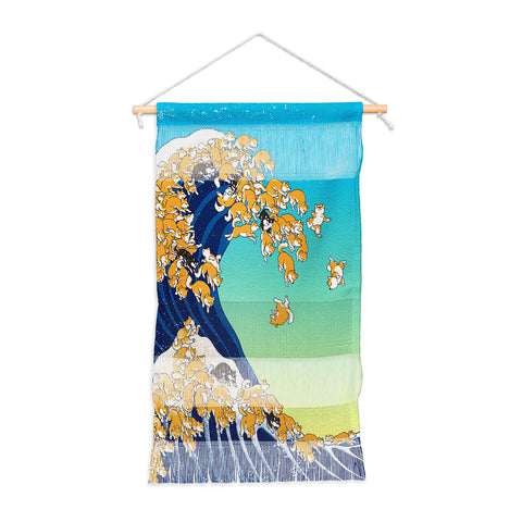 Big Nose Work Shiba Inu Great Waves Wall Hanging Portrait