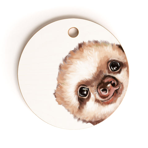 Big Nose Work Sneaky Baby Sloth Cutting Board Round
