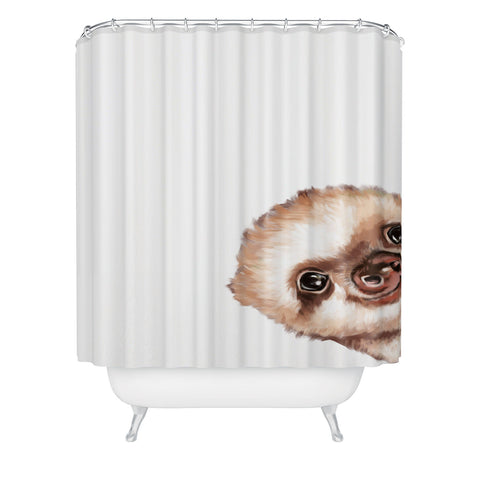 Big Nose Work Sneaky Baby Sloth Shower Curtain