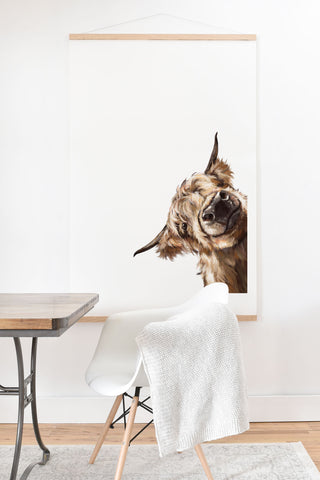Big Nose Work Sneaky Highland Cow Art Print And Hanger