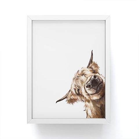 Big Nose Work Sneaky Highland Cow Framed Mini Art Print