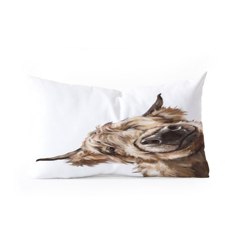 Big Nose Work Sneaky Highland Cow Oblong Throw Pillow