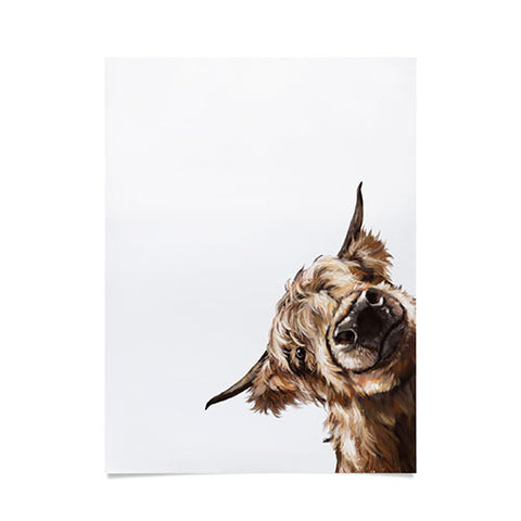 Big Nose Work Sneaky Highland Cow Poster