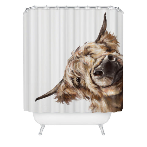 Big Nose Work Sneaky Highland Cow Shower Curtain