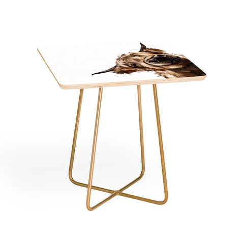 Big Nose Work Sneaky Highland Cow Side Table
