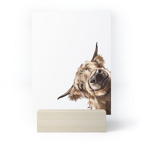 Big Nose Work Sneaky Highland Cow Mini Art Print