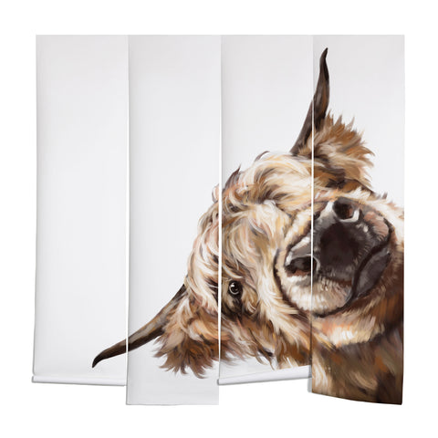 Big Nose Work Sneaky Highland Cow Wall Mural