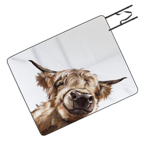 Big Nose Work Sneaky Highland Cow Picnic Blanket