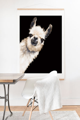 Big Nose Work Sneaky Llama Black Art Print And Hanger