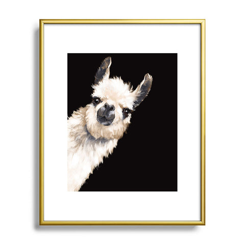 Big Nose Work Sneaky Llama Black Metal Framed Art Print