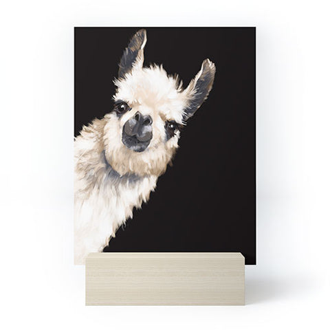 Big Nose Work Sneaky Llama Black Mini Art Print